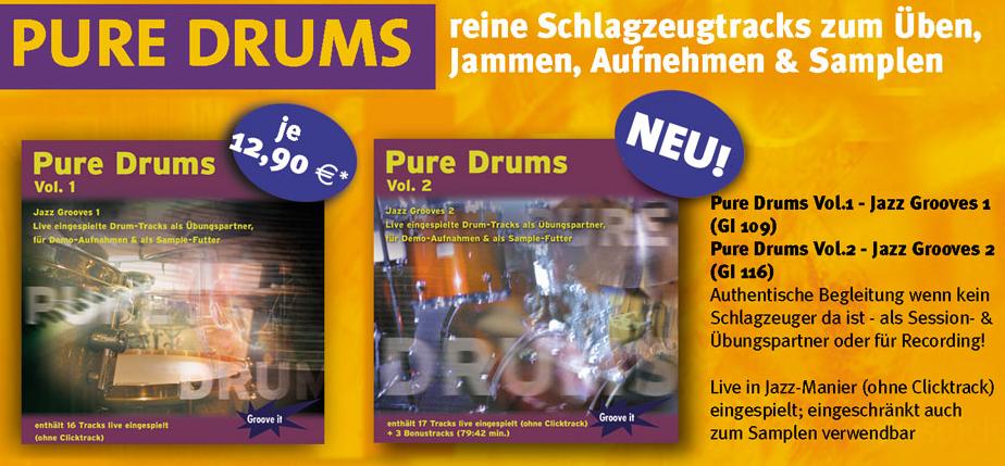 Bundle: Pure Drums Vol. 1+2 - Jazz Grooves 1+2